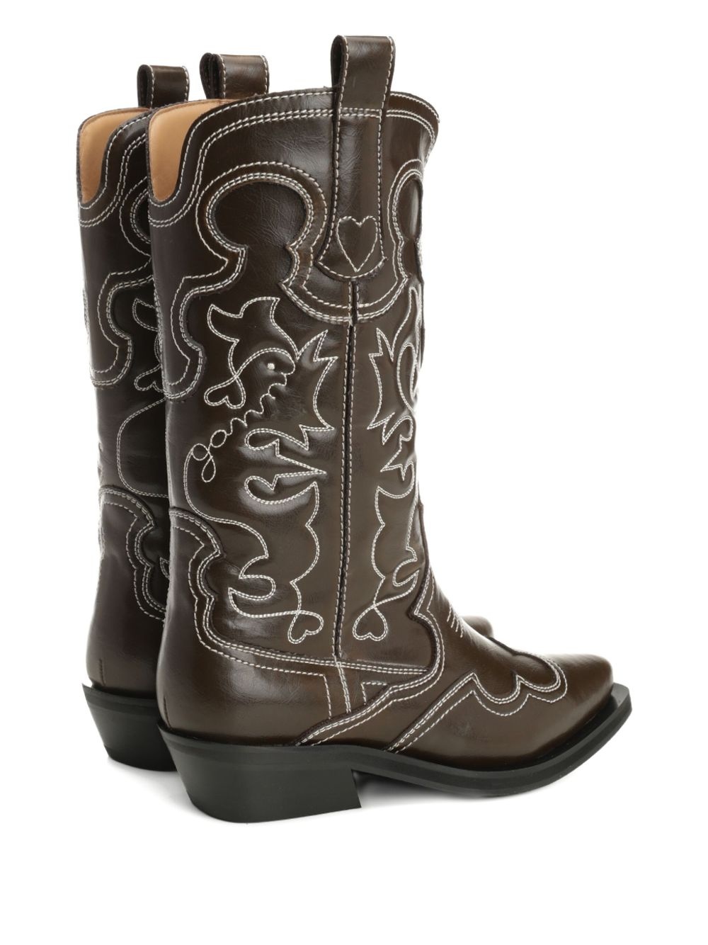 leather embroidered boots - 3