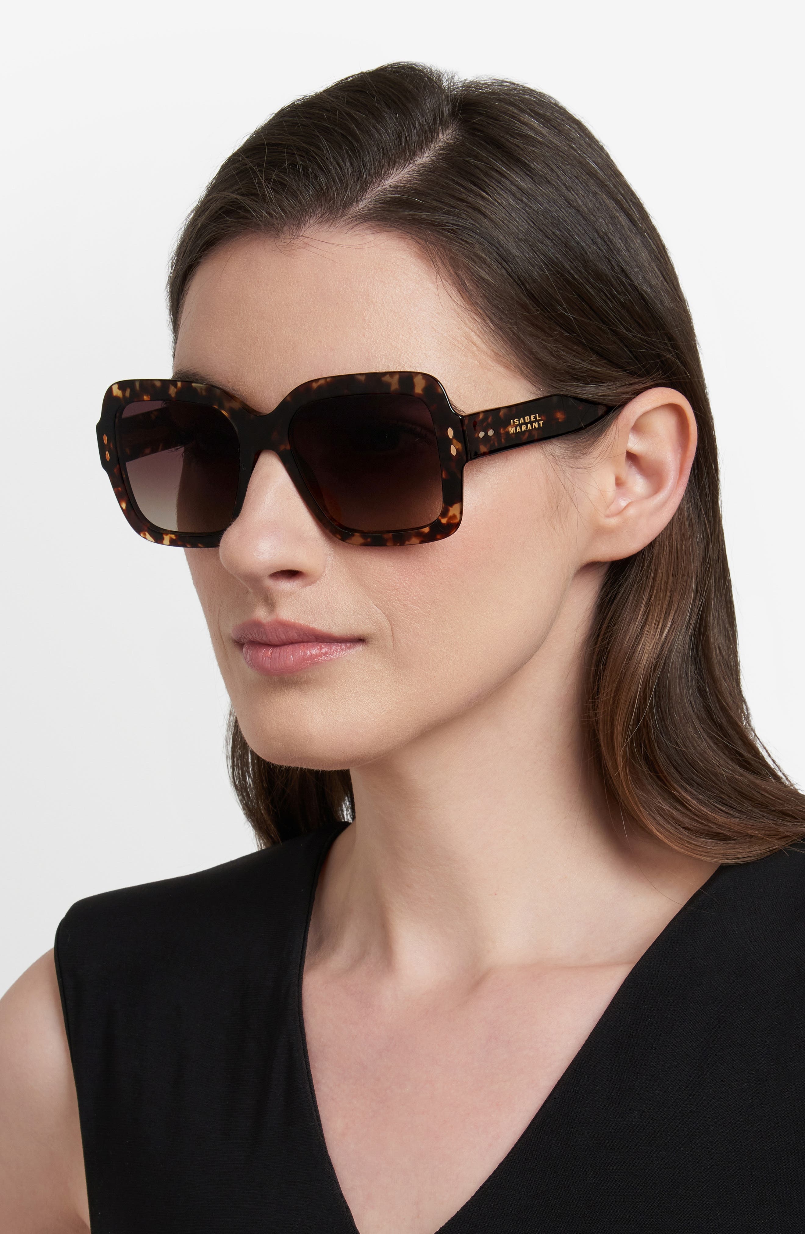 Isabel Marant 54mm Gradient Square Sunglasses in Havana/Brown Sf at Nordstrom - 5