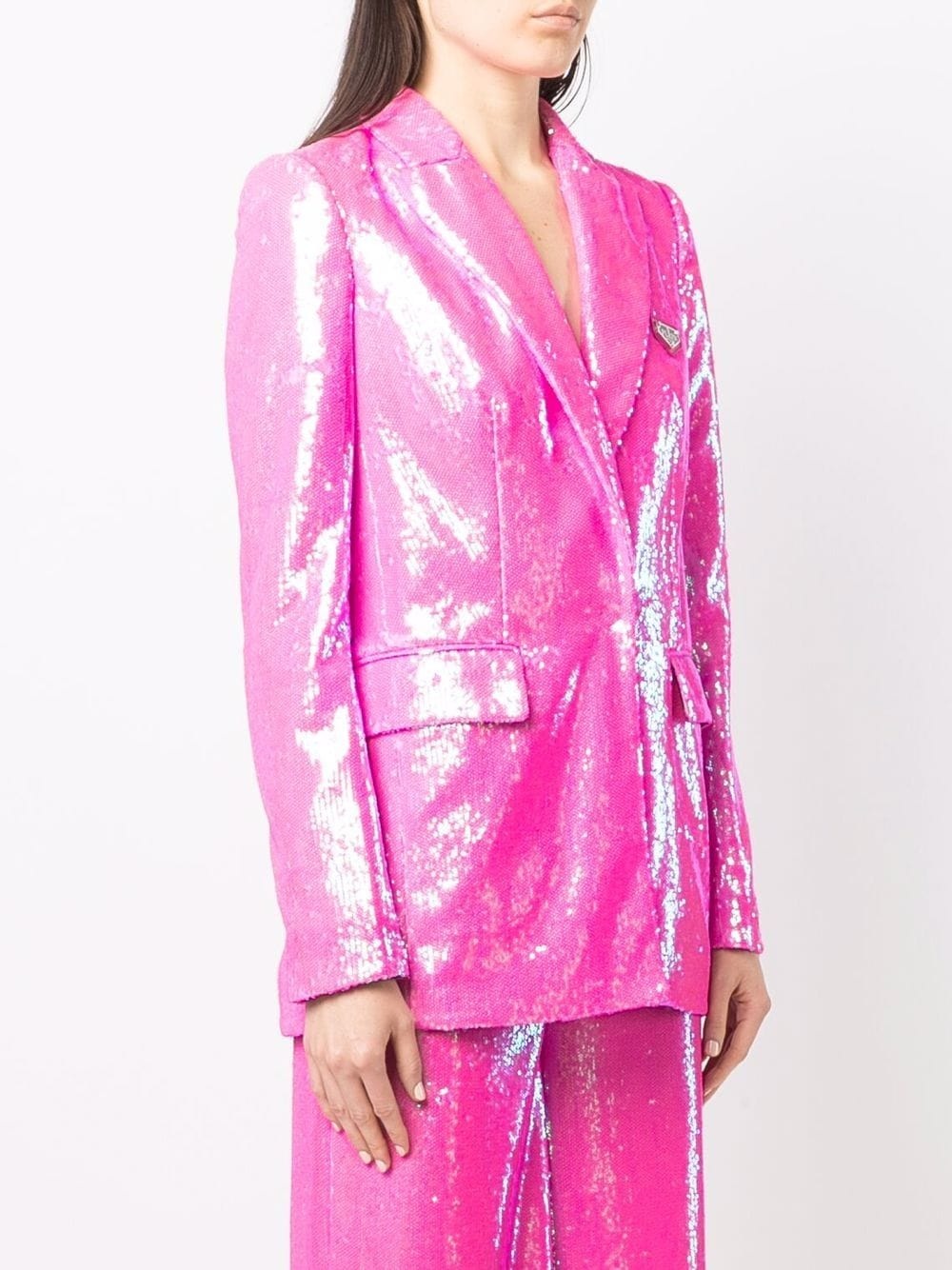 sequin-embellished single-breasted blazer - 3