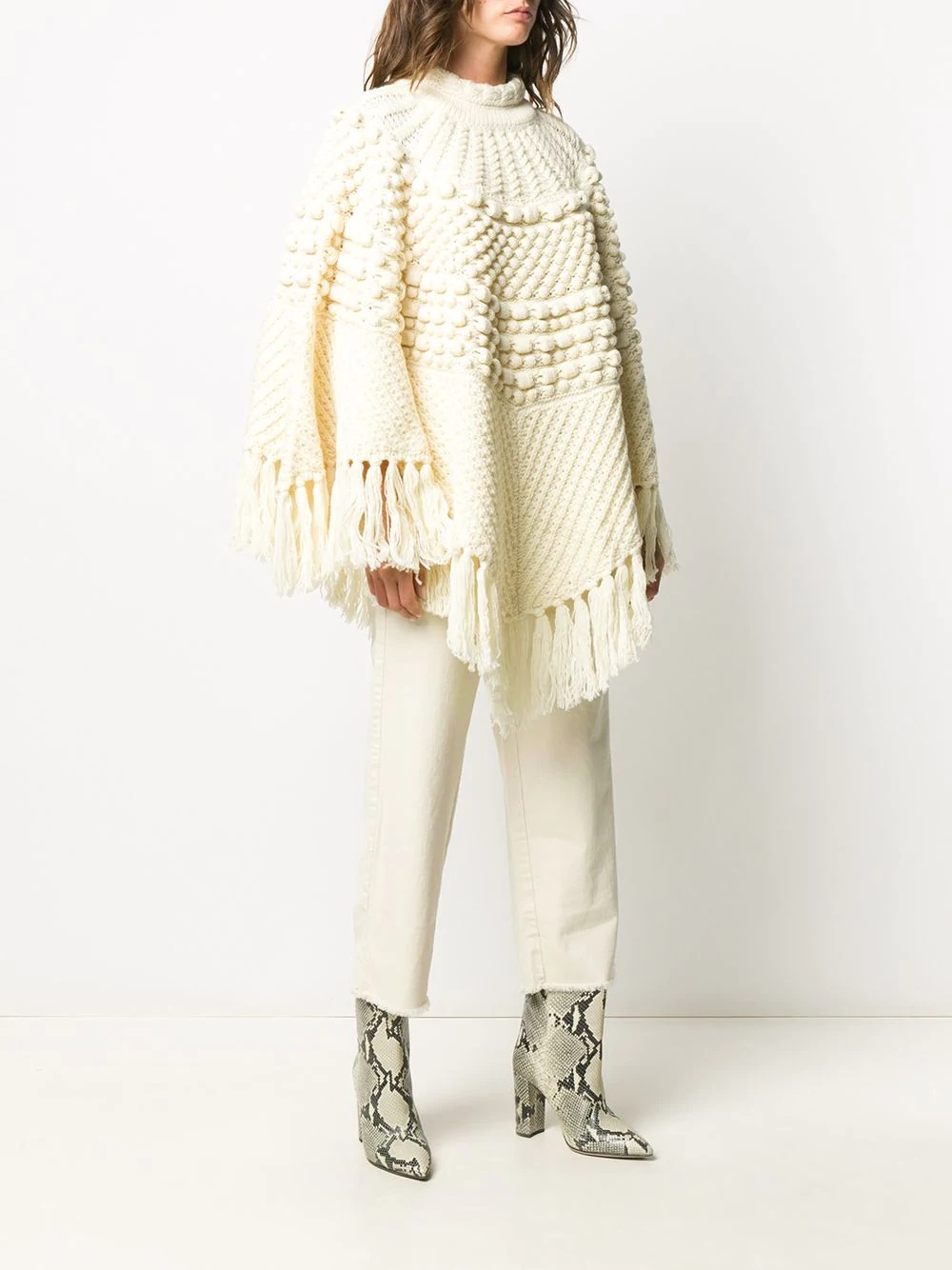 chunky-knit poncho - 3