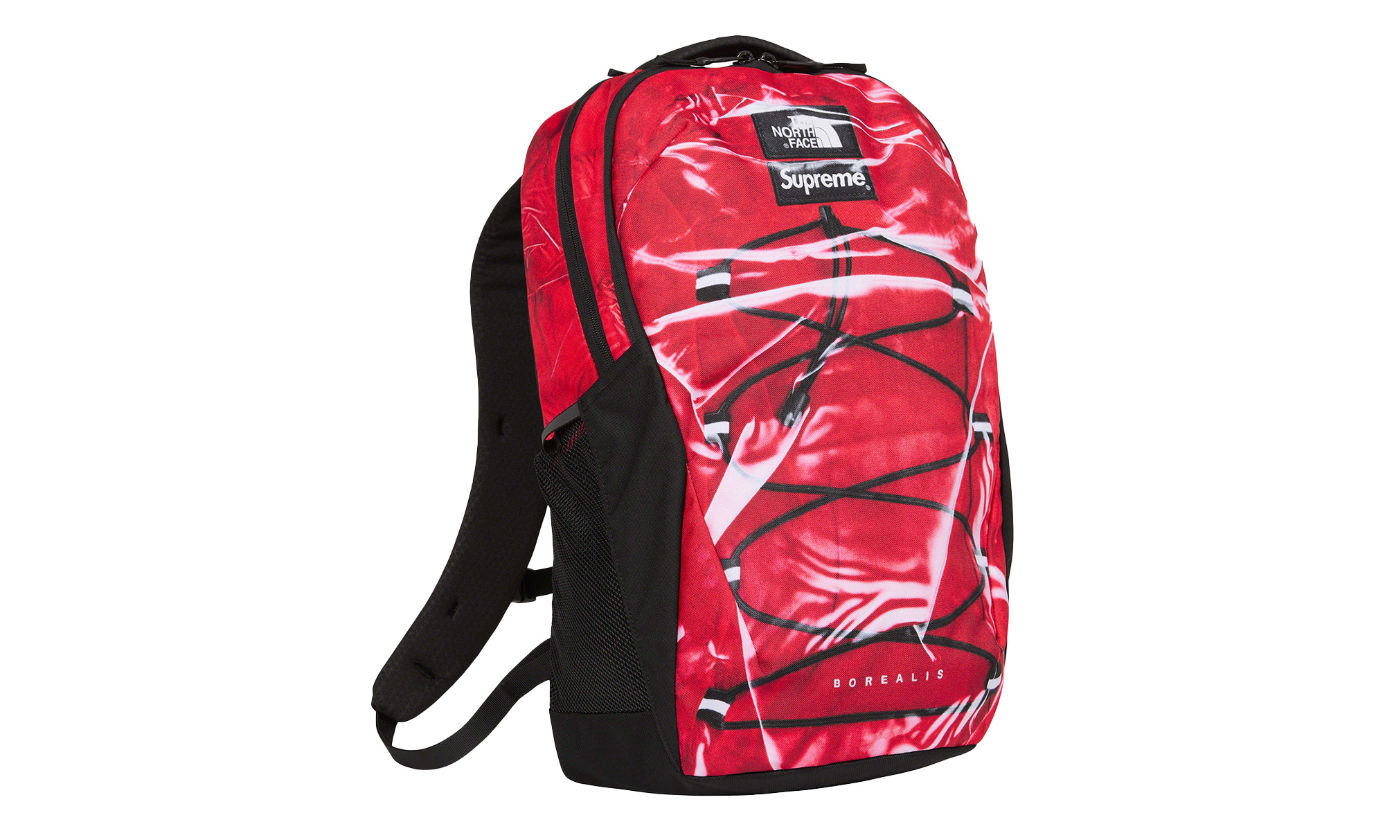 Printed Borealis Trompe L'oeil Backpack "The North Face - Red" - 2