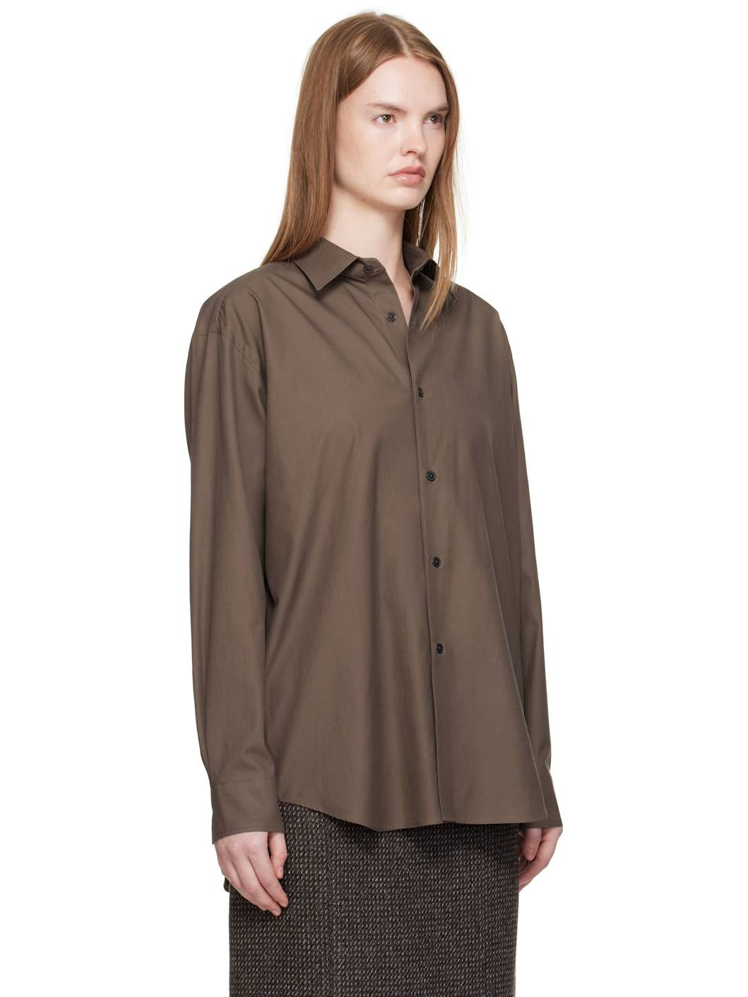 Brown Washed Finx Twill Shirt - 2