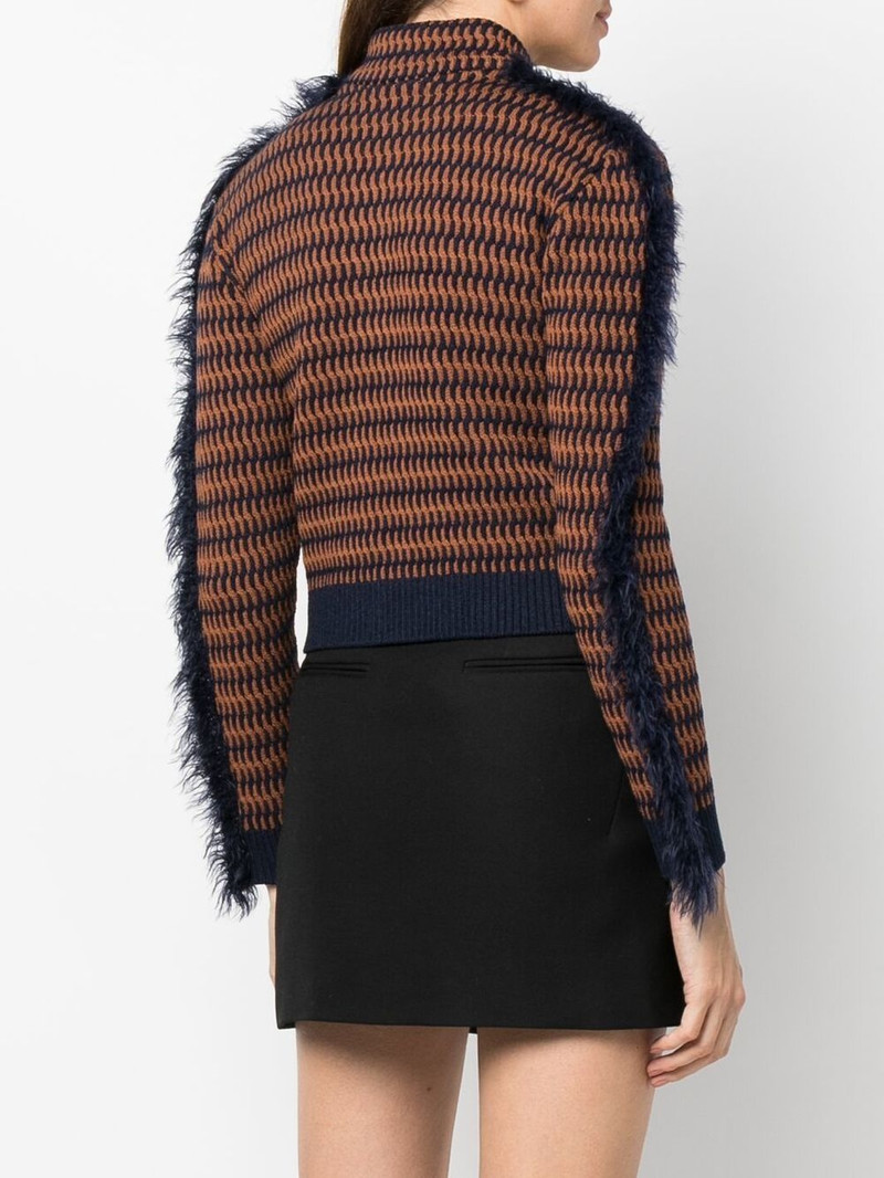 cropped patterned-jacquard jacket 4