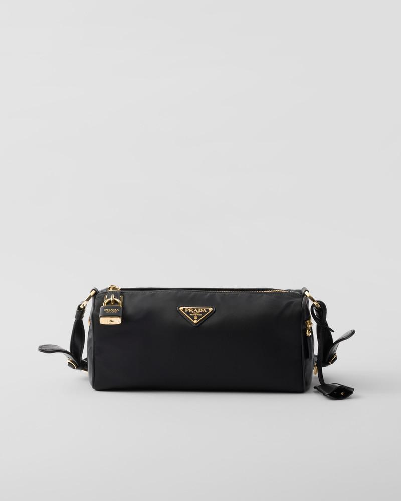 Medium Re-Nylon and leather shoulder bag - 1