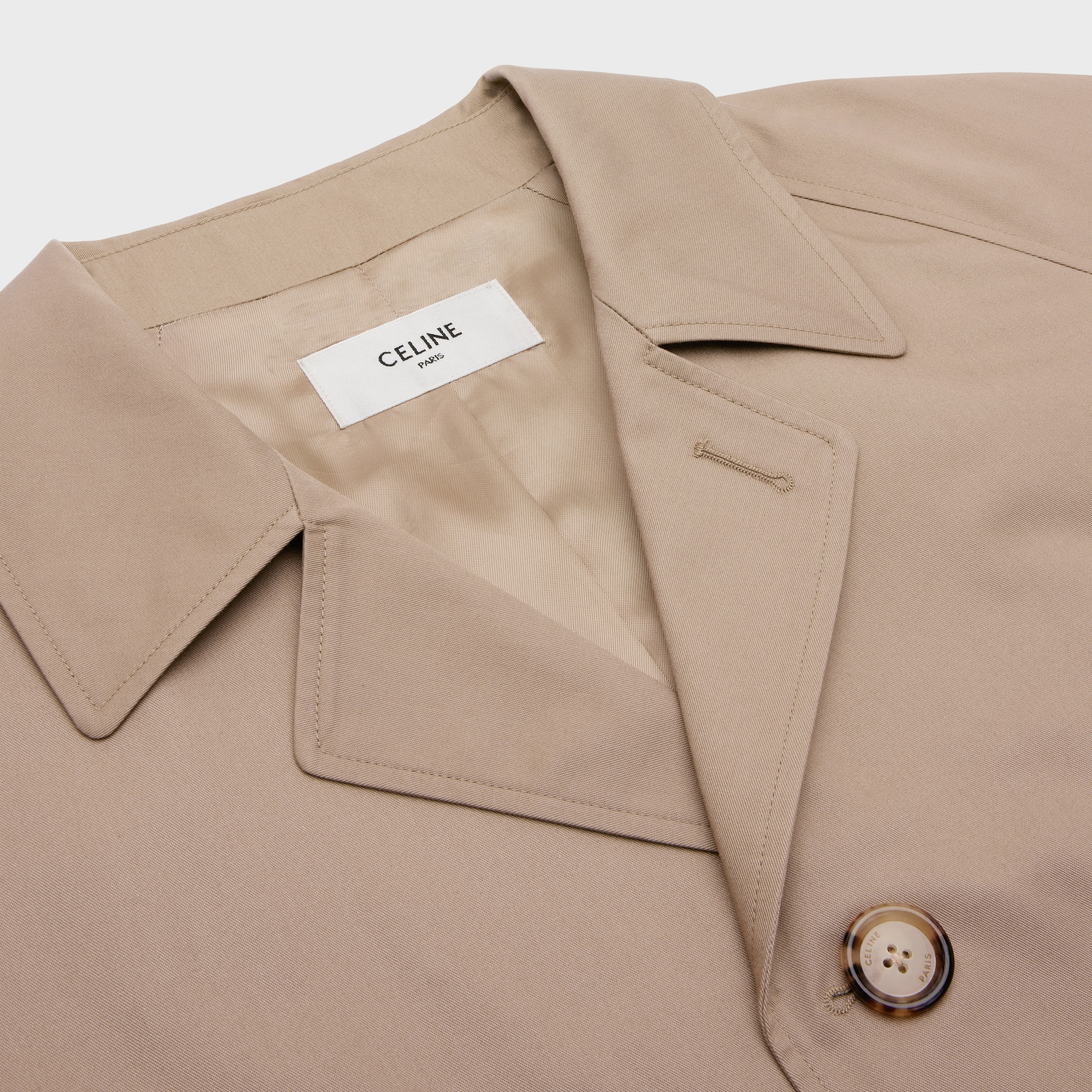 oversized mac coat in technical cotton - 3