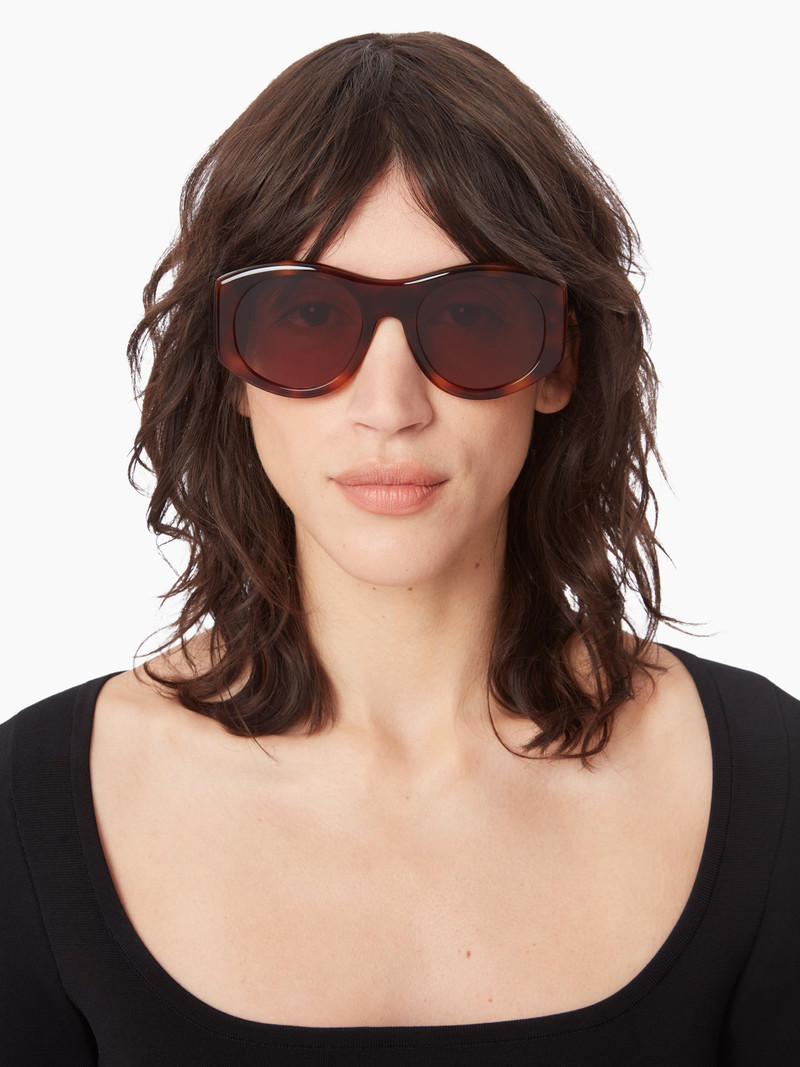 NINA RICCI Full Moon round shiny havana Sunglasses outlook