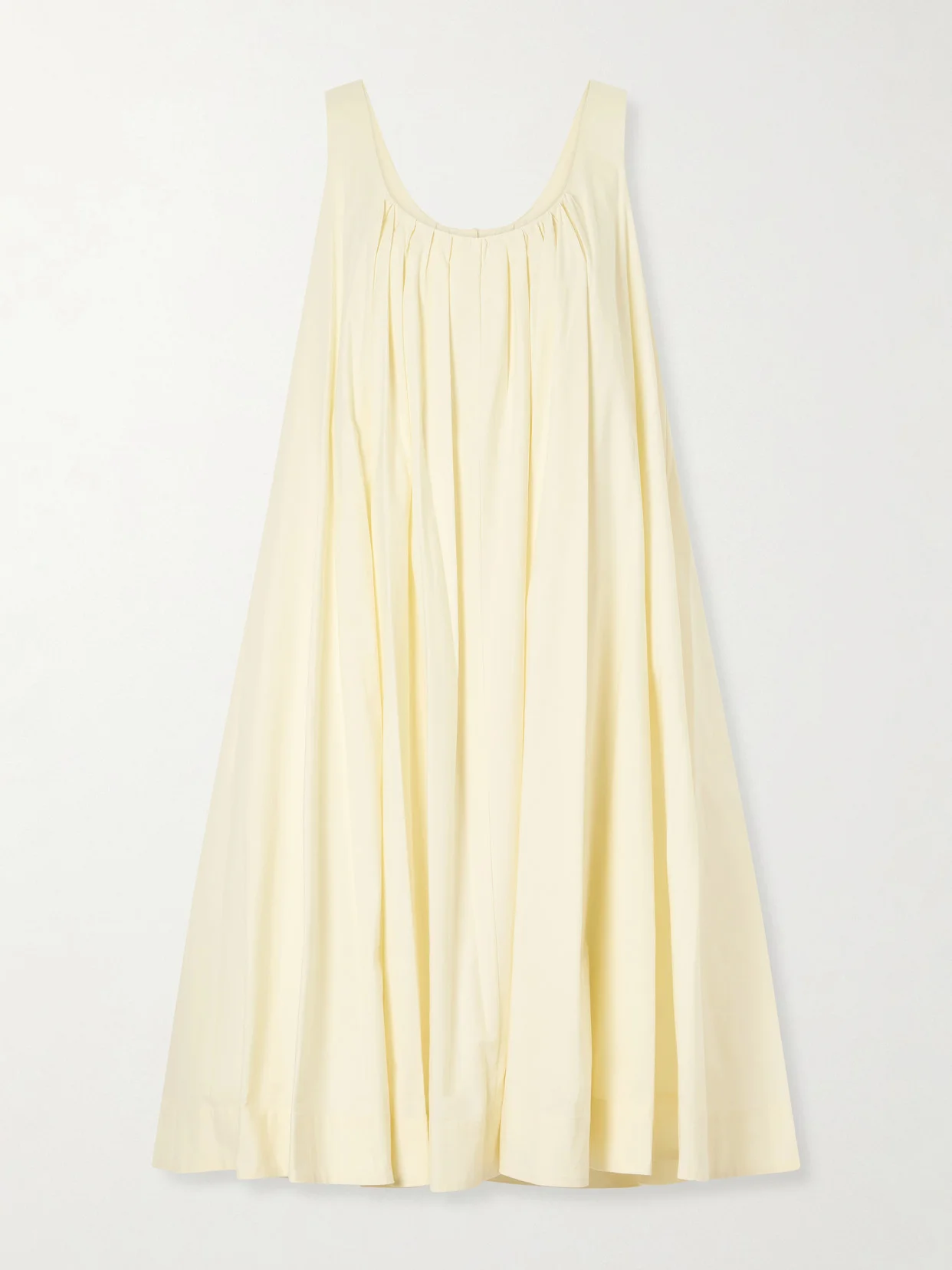 The Lennox Pleated Stretch-cotton Poplin Midi Dress - 1