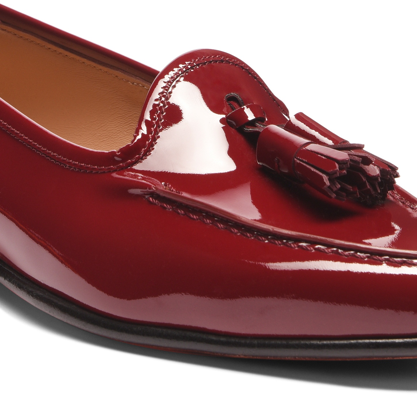 Women's red patent leather Andrea tassel loafer - 5