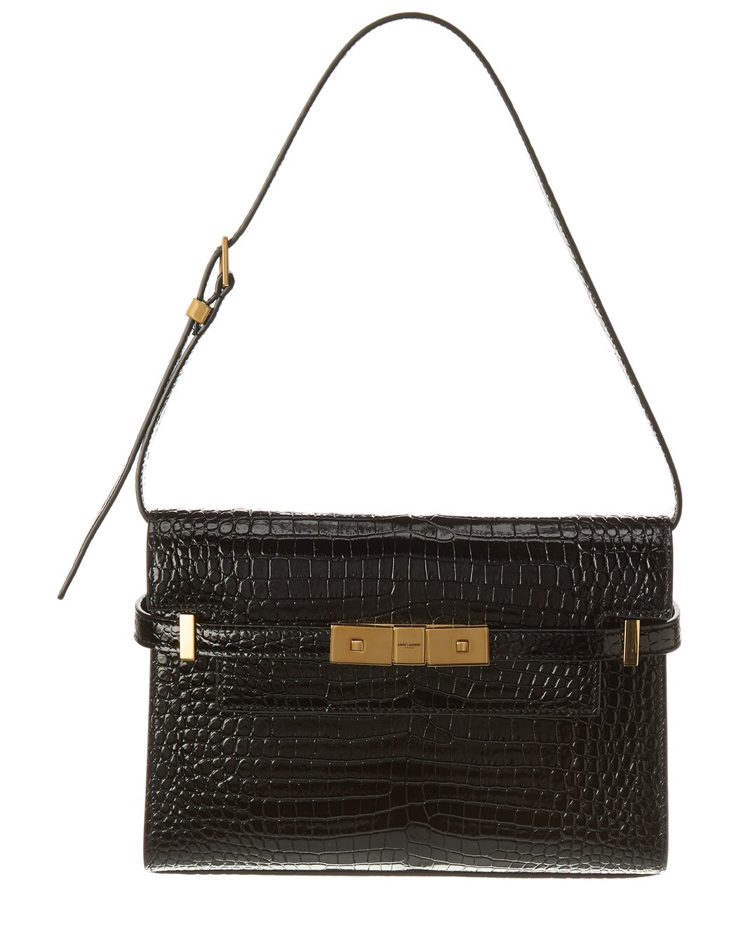Saint Laurent Manhattan Small Croc-Embossed Leather Shoulder Bag - 1