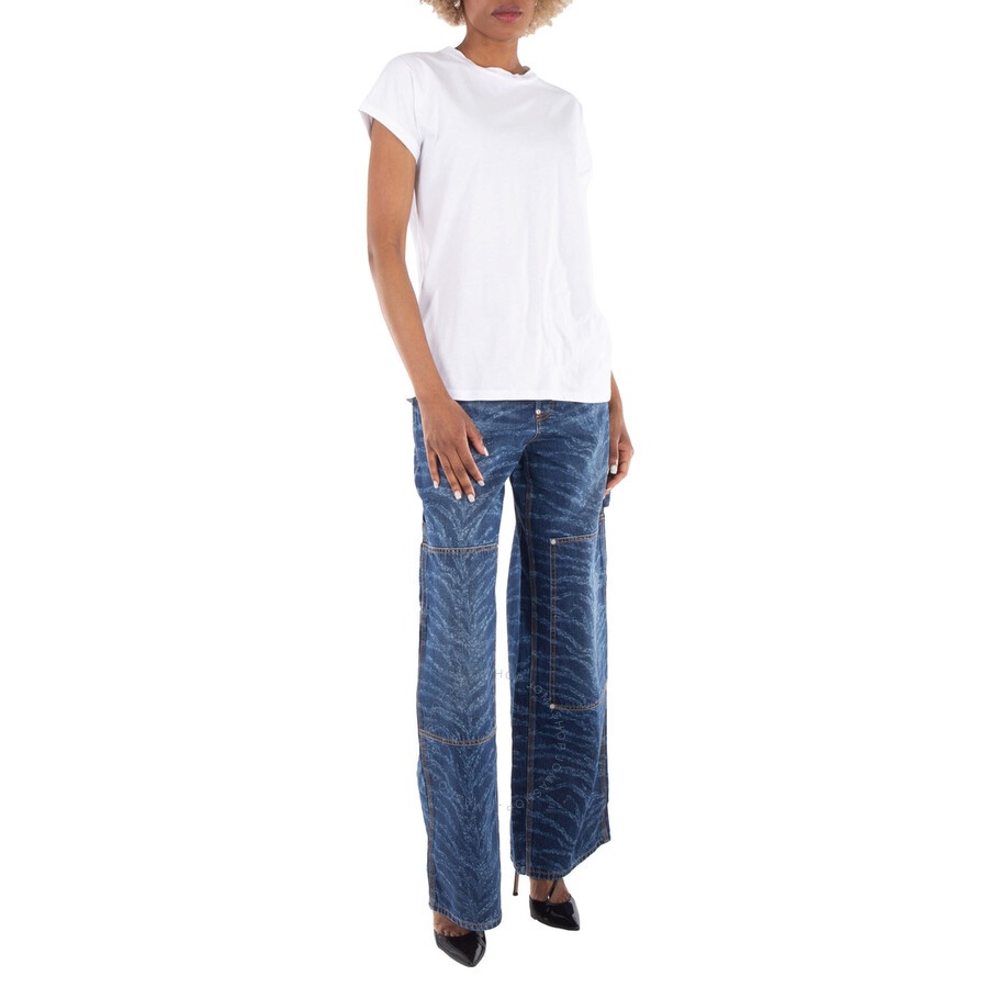 Stella McCartney Tiger-Print Wide-Leg Cotton Jeans - 2