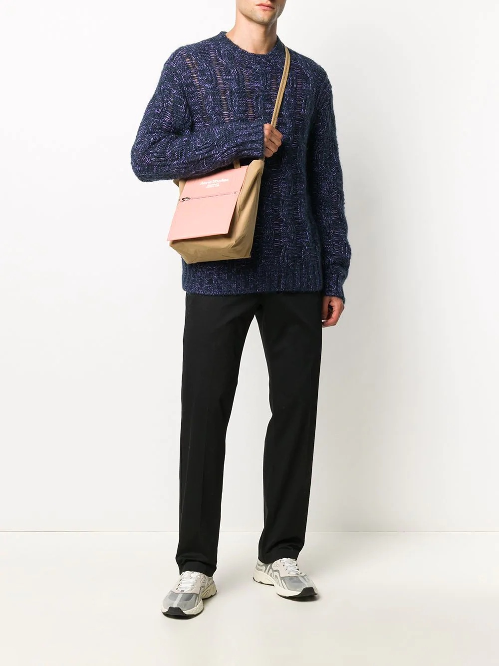 melange cable-knit jumper - 2