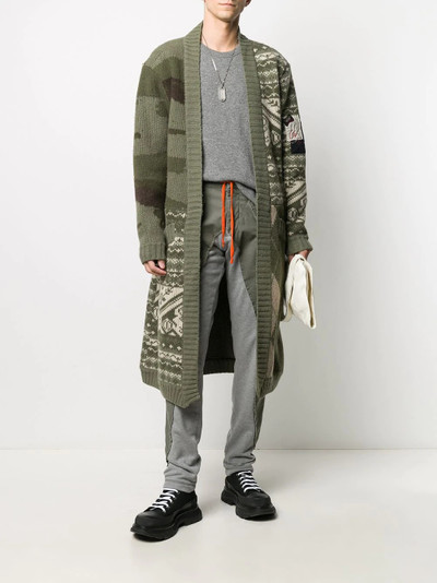 Greg Lauren contrast knit cardigan  outlook