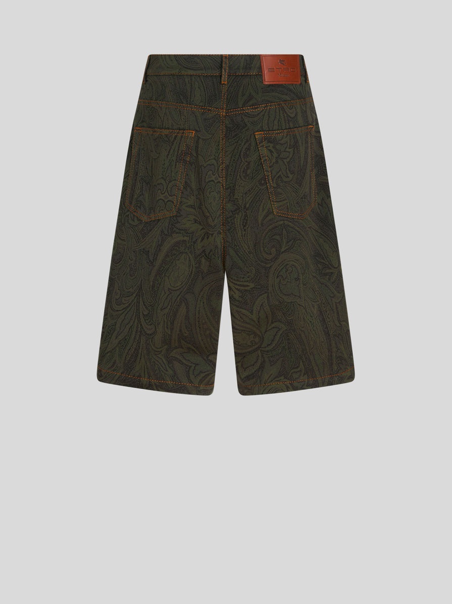 PAISLEY COTTON-BLEND JACQUARD BERMUDA SHORTS - 5