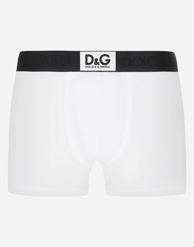 Two-way stretch cotton boxers with D&G patch - 1