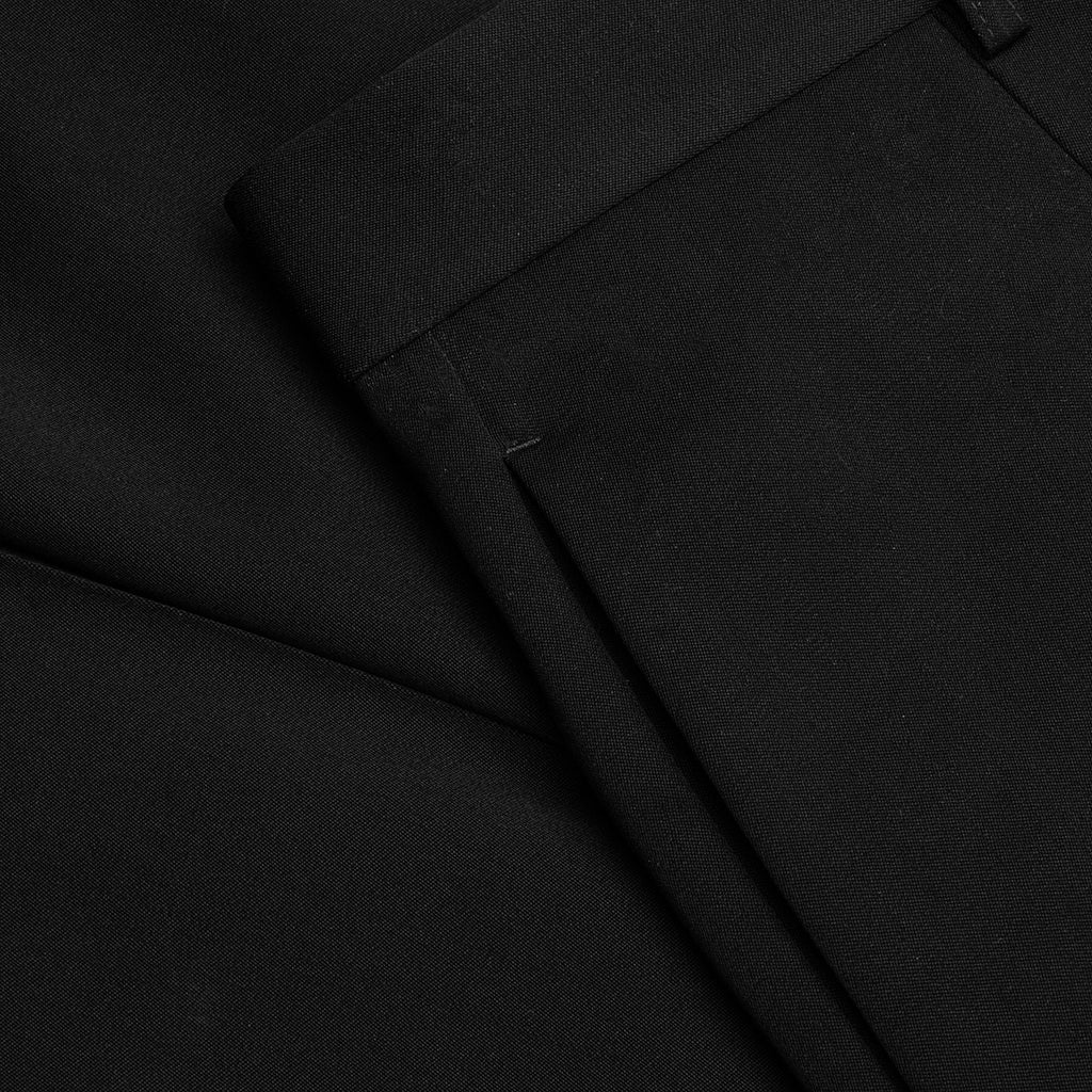WIDE LEG GABARDINE WOOL TROUSERS - BLACK - 4