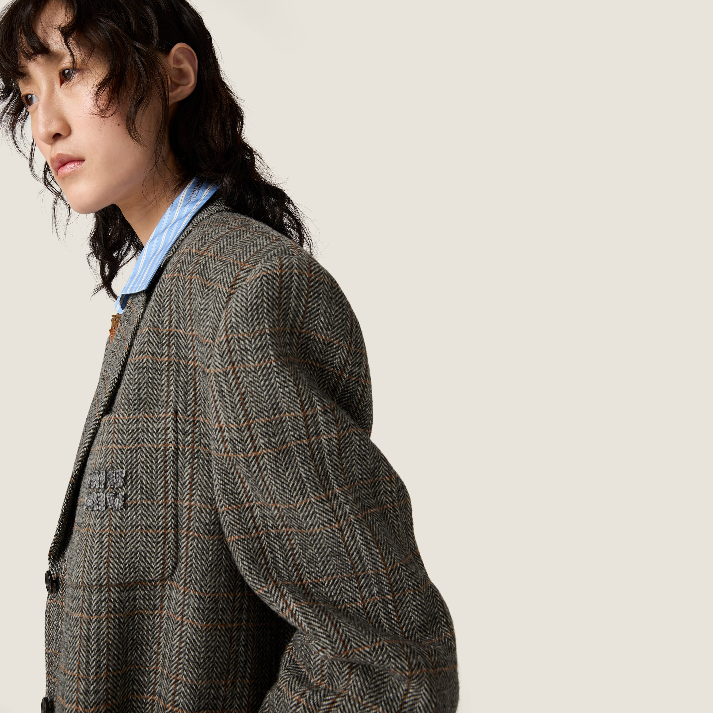 Single-breasted chevron jacket - 5