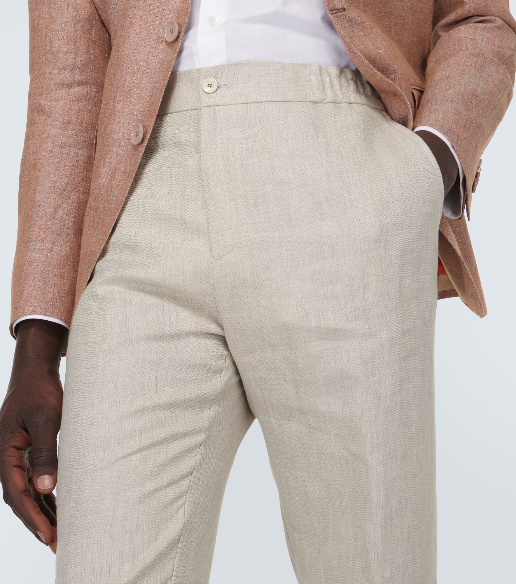 Linen straight pants - 5