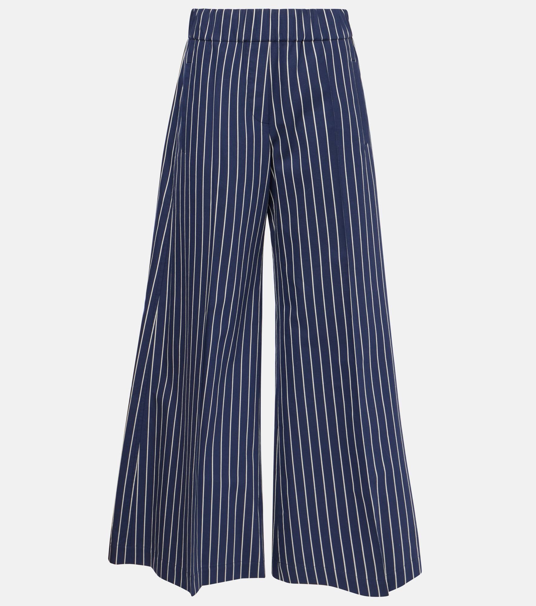 Cotton and silk wide-leg pants - 1