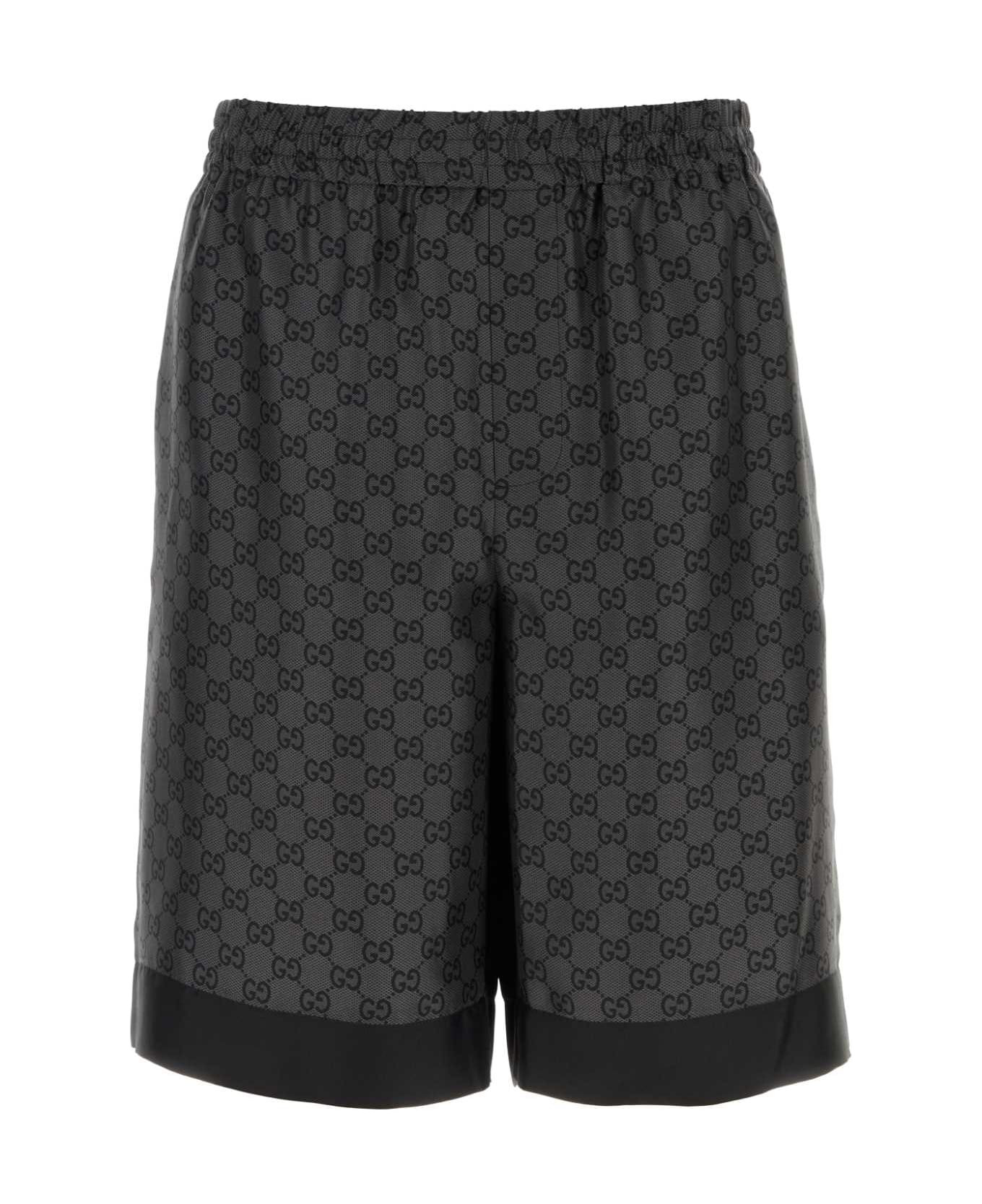 Printed Silk Bermuda Shorts - 1