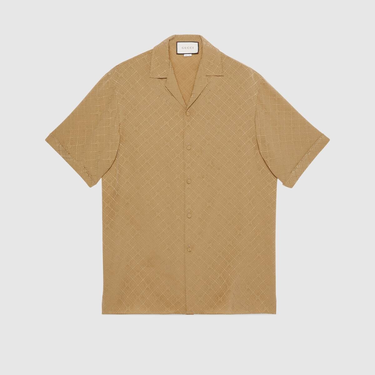 Check GG silk crêpe bowling shirt - 1