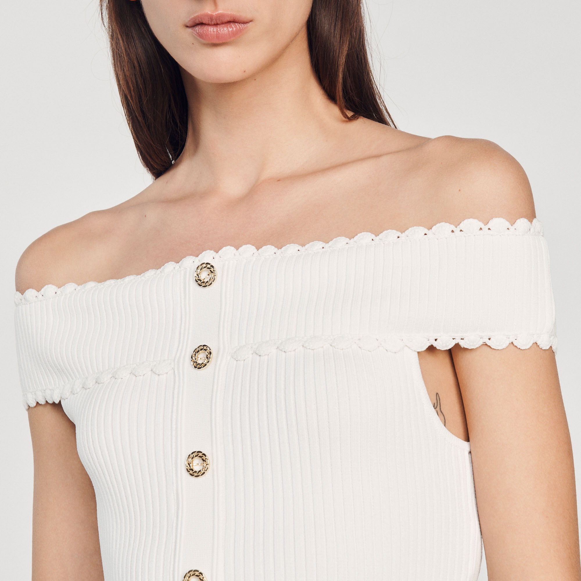 Cropped knit top - 4