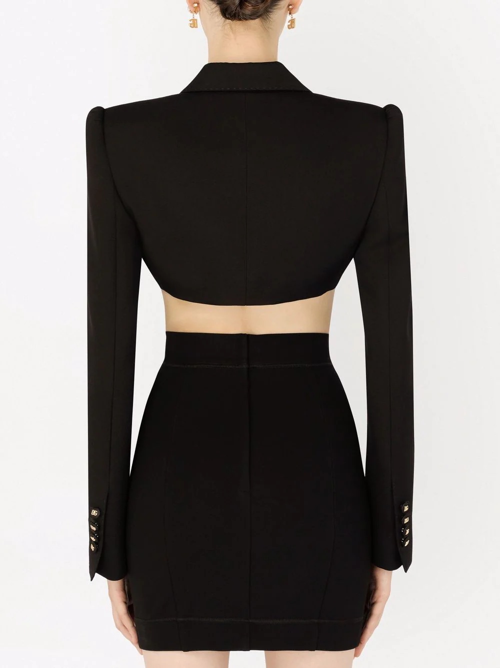 cropped virgin wool blazer - 4