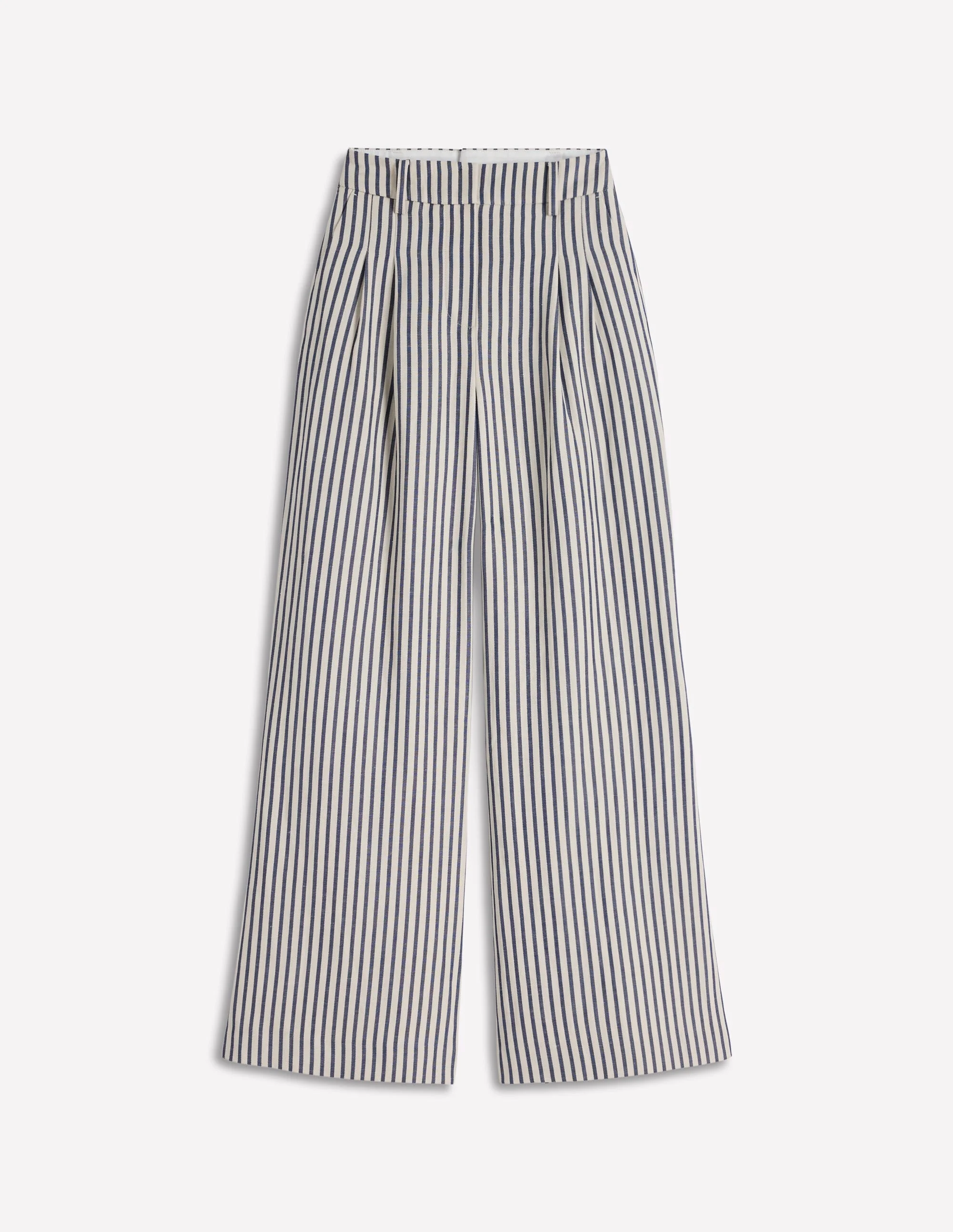 Kensington Wide Leg Pants-Blue and Ivory Stripe - 1