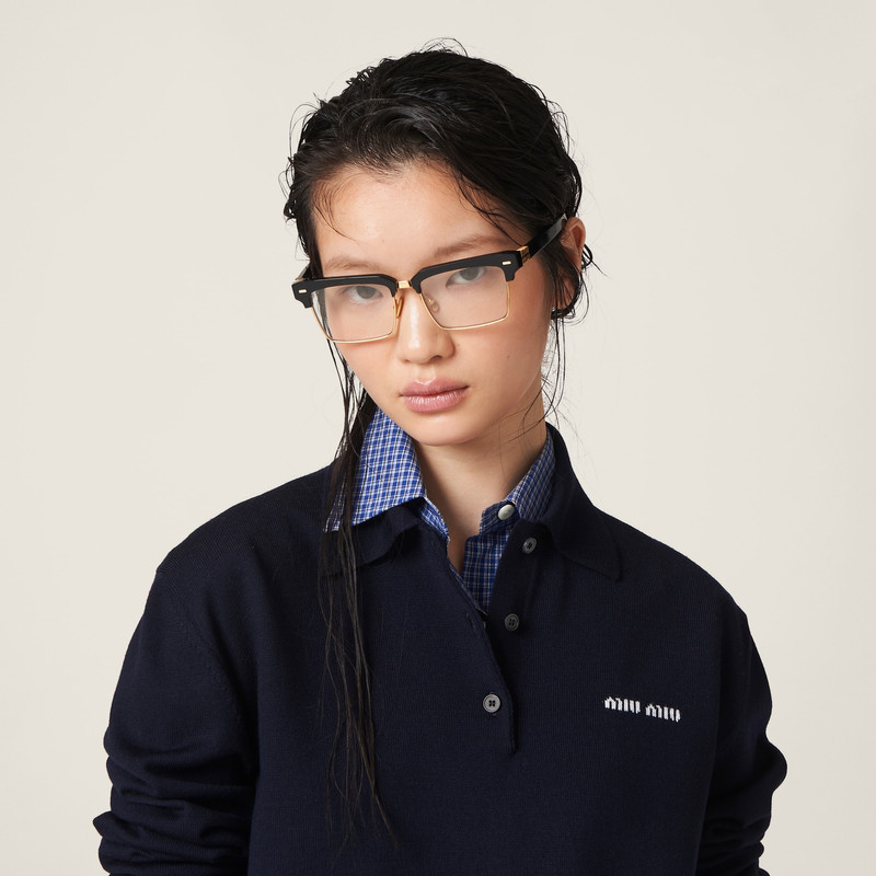 Wool knit polo shirt 4