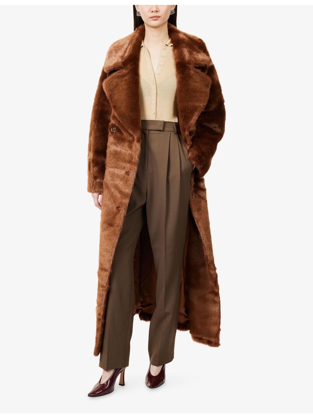 Joni Notched-Lapel Faux-Fur Coat - 2