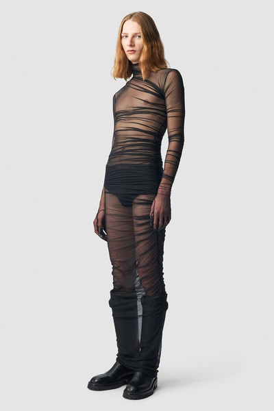 Ann Demeulemeester Achiel Long Draped Dress With Gloved Sleeves outlook