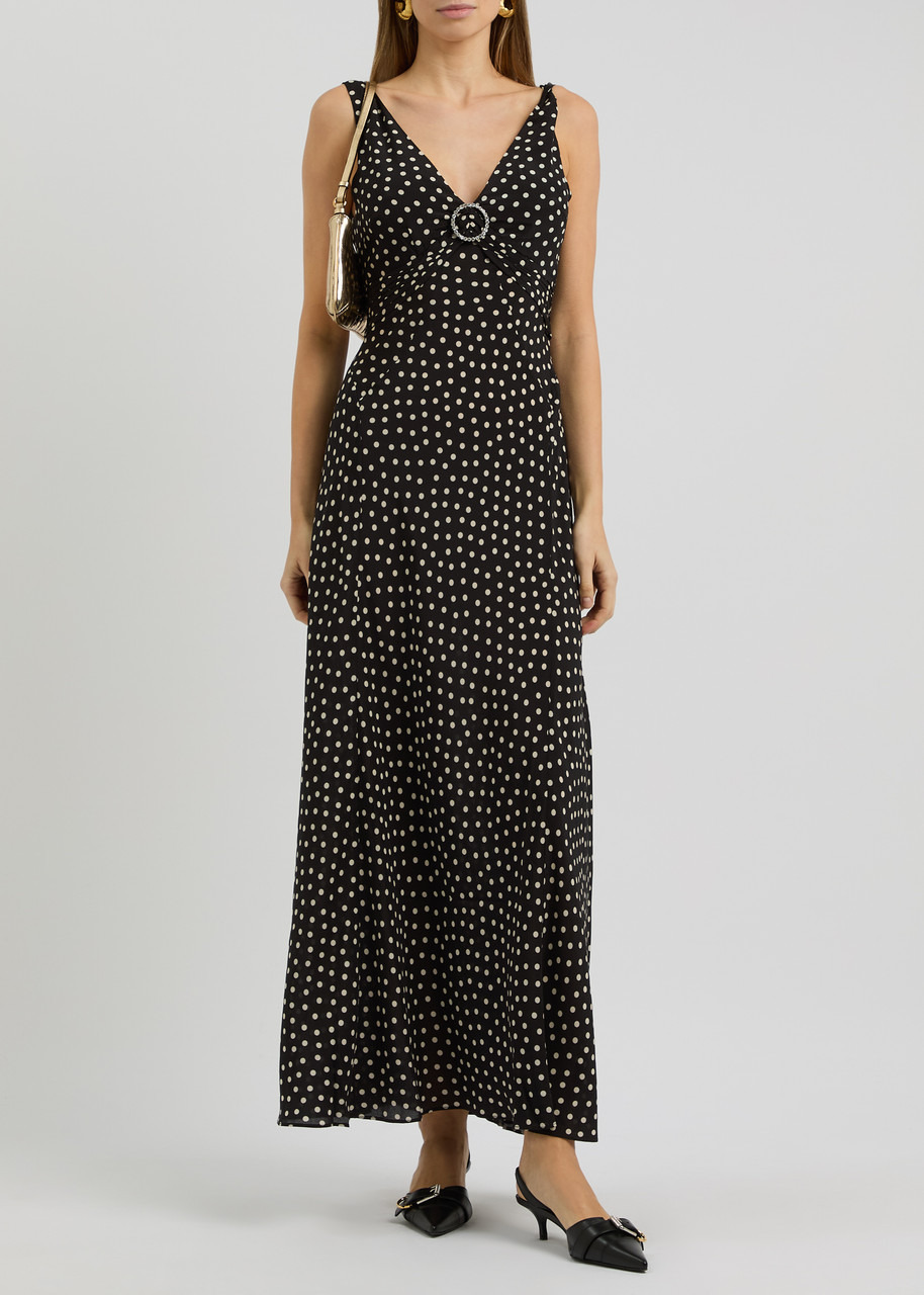 Rixo Federica Polka Dot-print Silk-chiffon Maxi Dress - 4