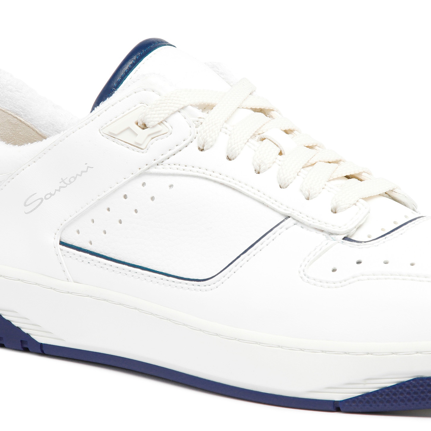 Men's white and blue leather Sneak-Air sneaker - 6