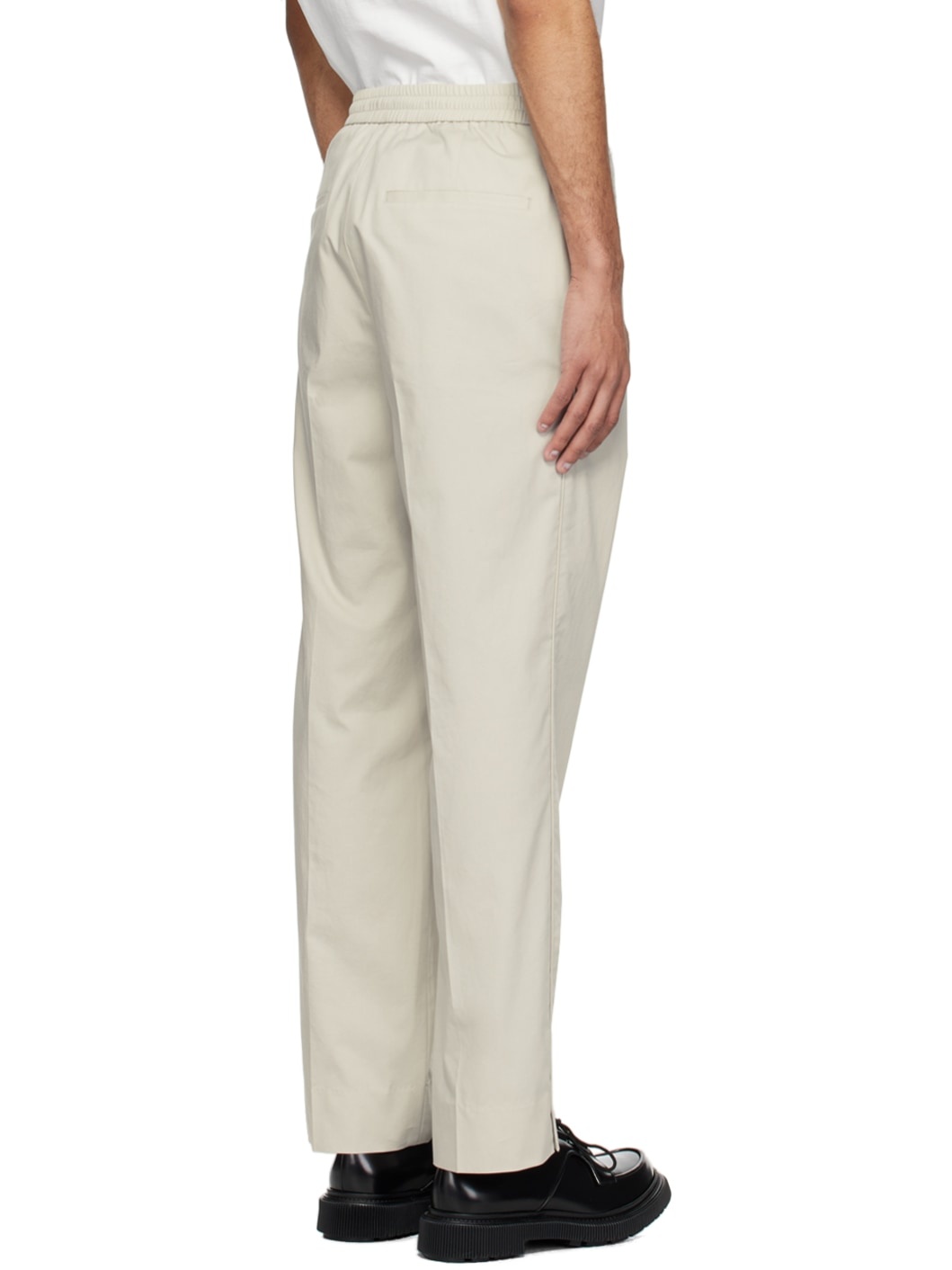 Gray Concealed Drawstring Trousers - 3