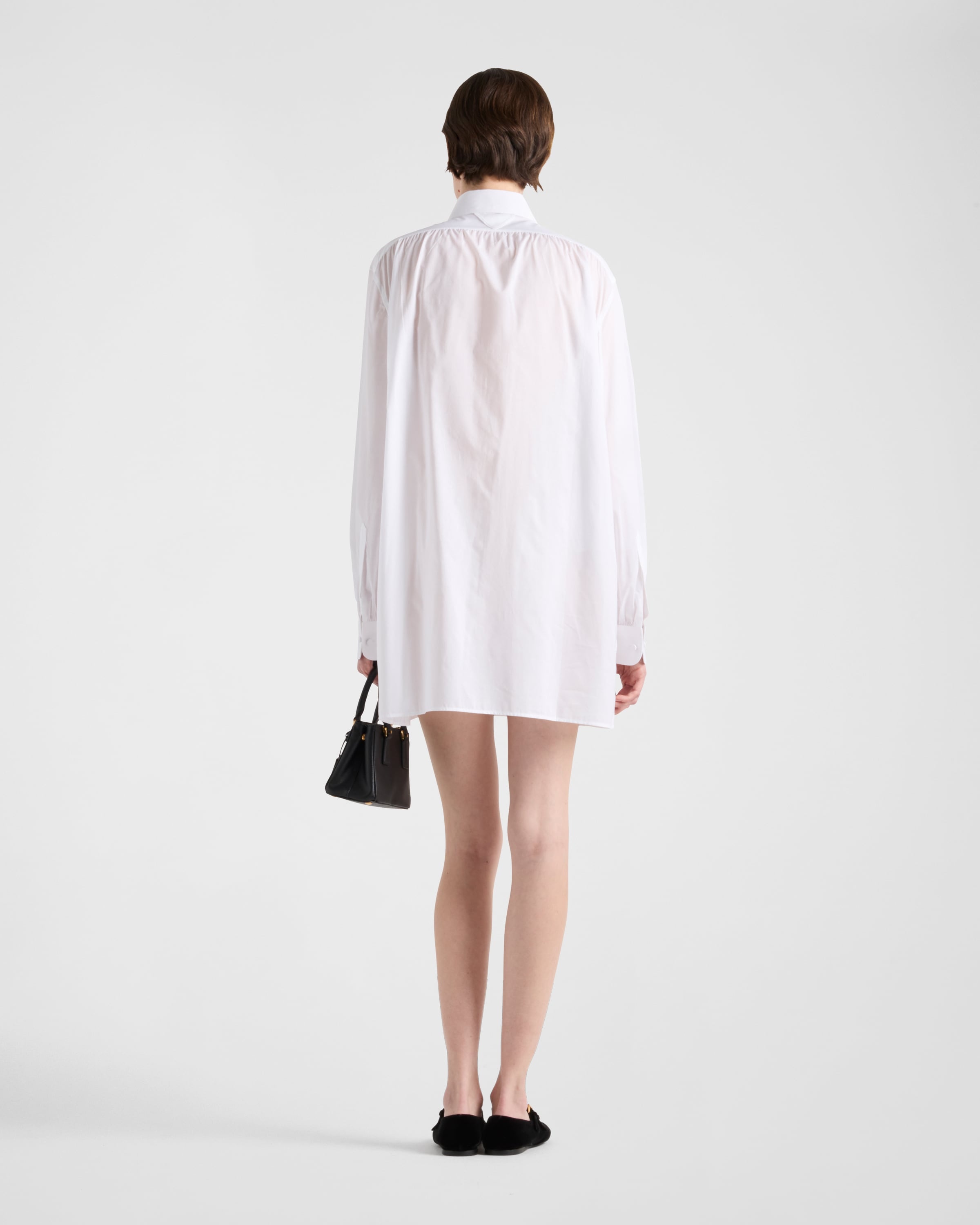 Pleated piqué and batiste shirt - 5