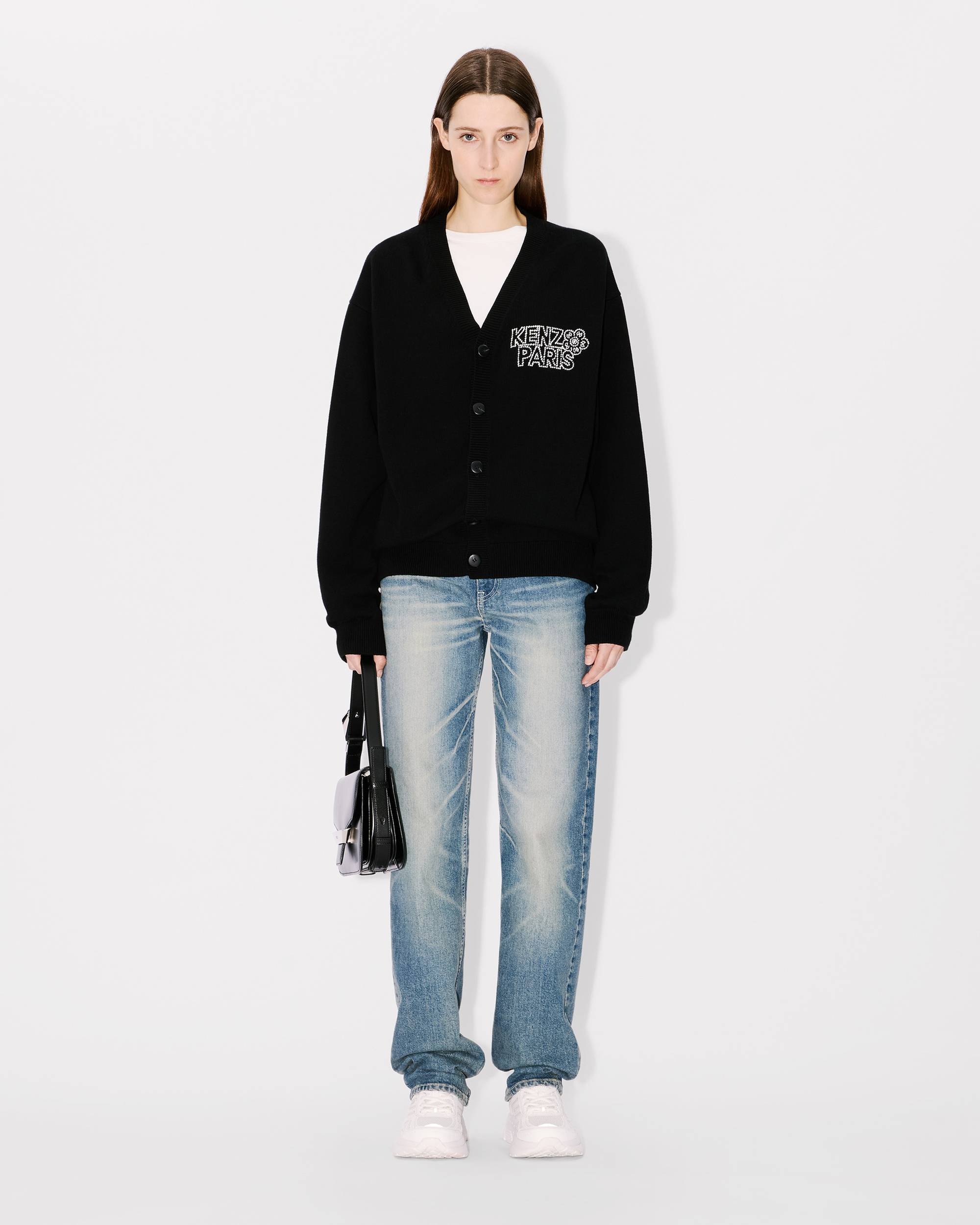 'KENZO Constellation' genderless embroidered cardigan in wool and cotton - 5