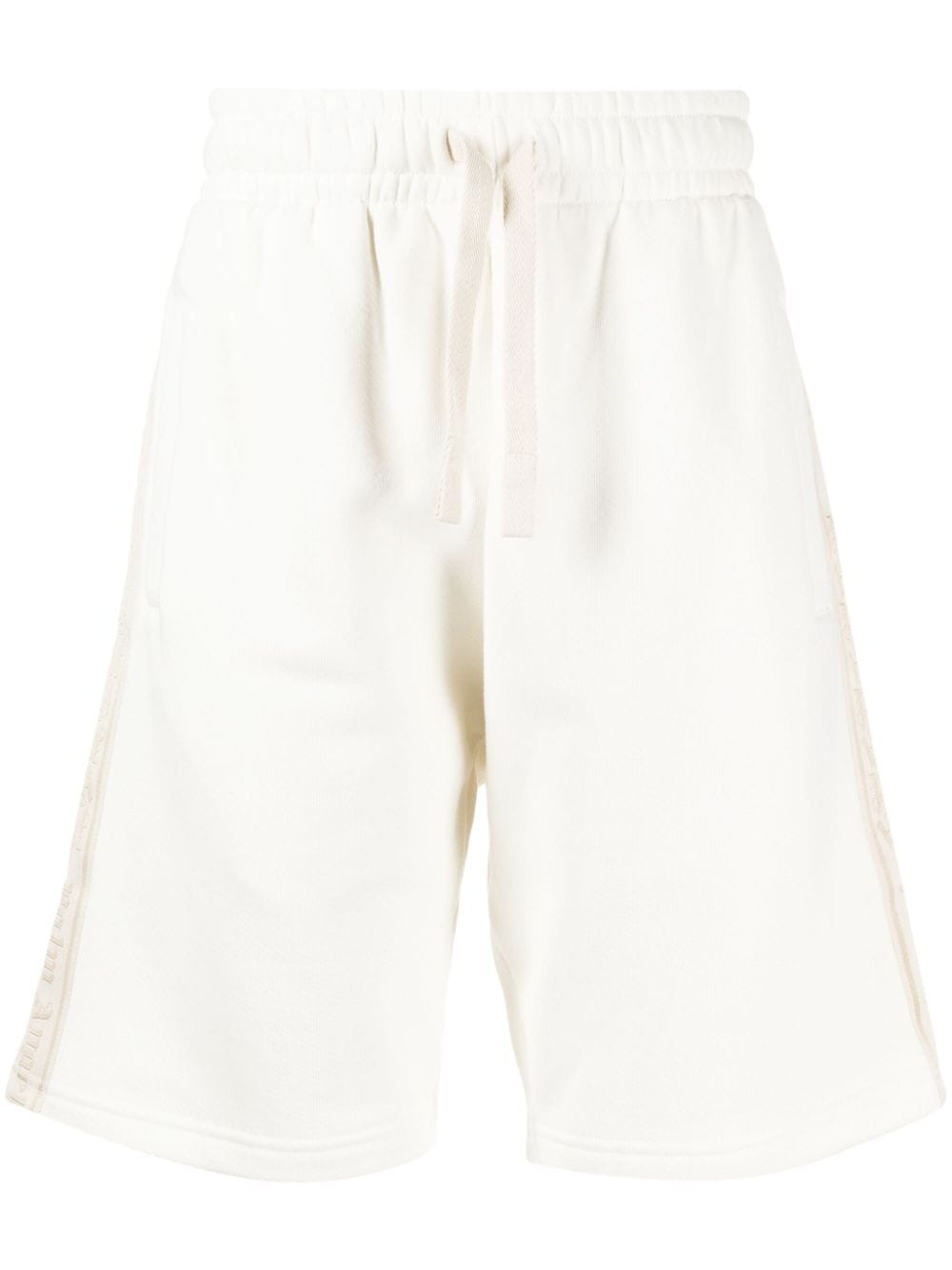 logo-tape cotton track shorts - 1