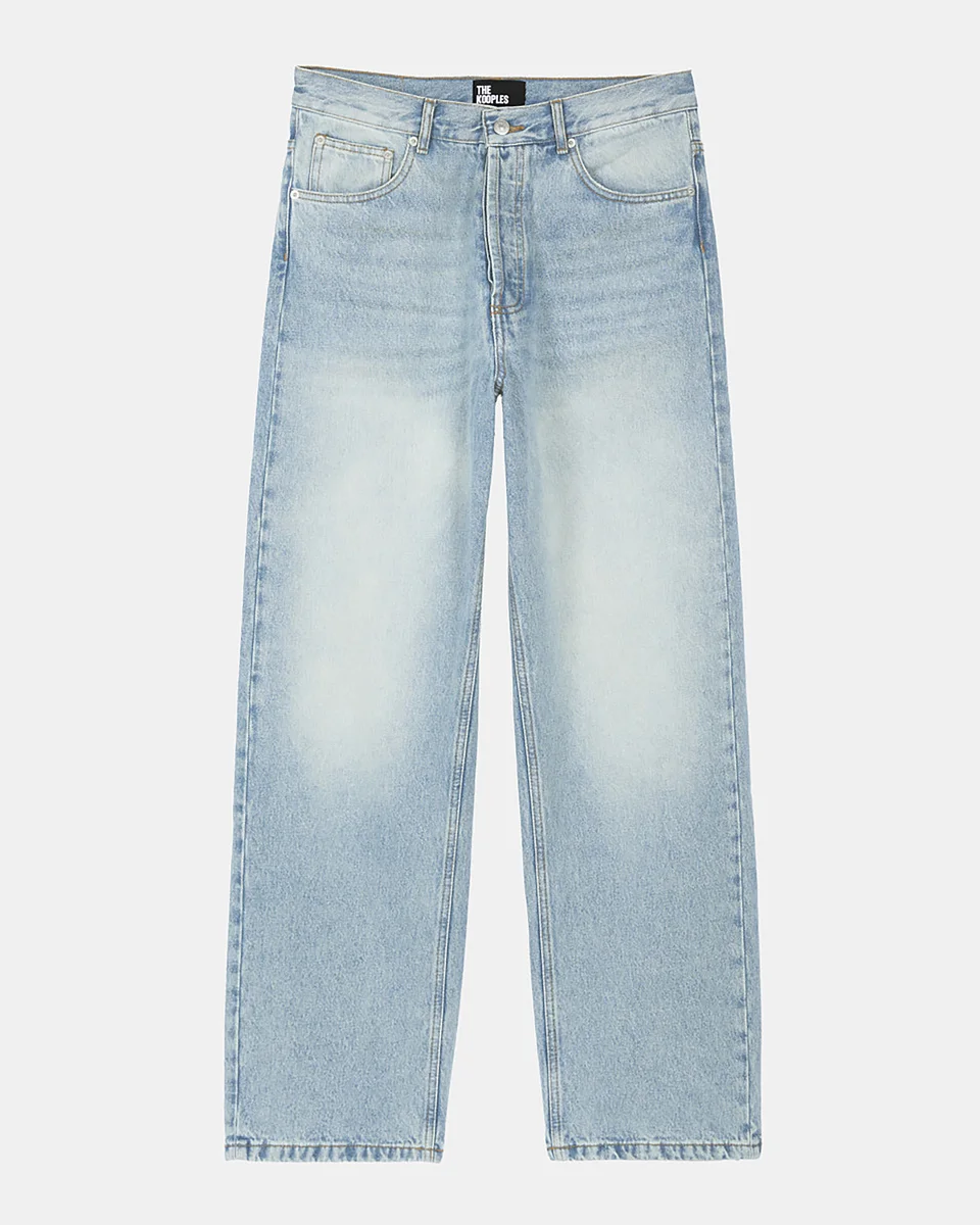 WASHED BLUE WIDE-LEG JEANS - 1