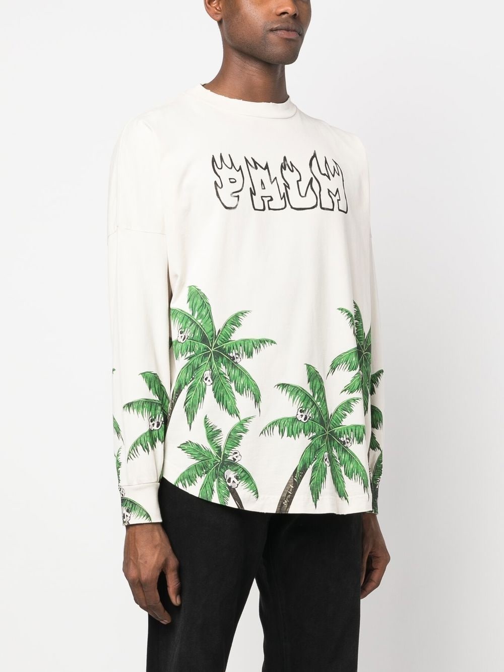 palm-print cotton sweatshirt - 3