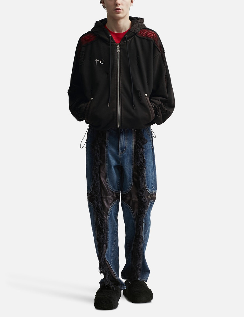 Thug Club MOHICAN LEATHER DENIM PANTS outlook