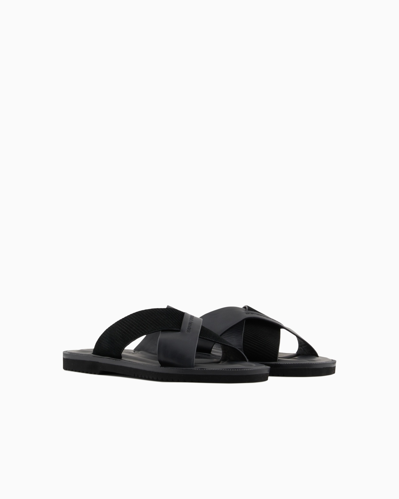 MULTI-STRIPED SUEDE AND LEATHER CROSS-OVER SANDALS - 2