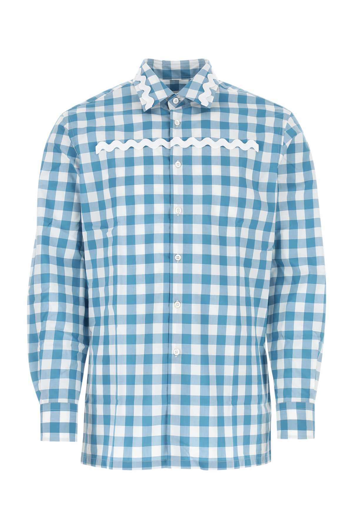 Prada Men Embroidered Poplin Shirt - 1