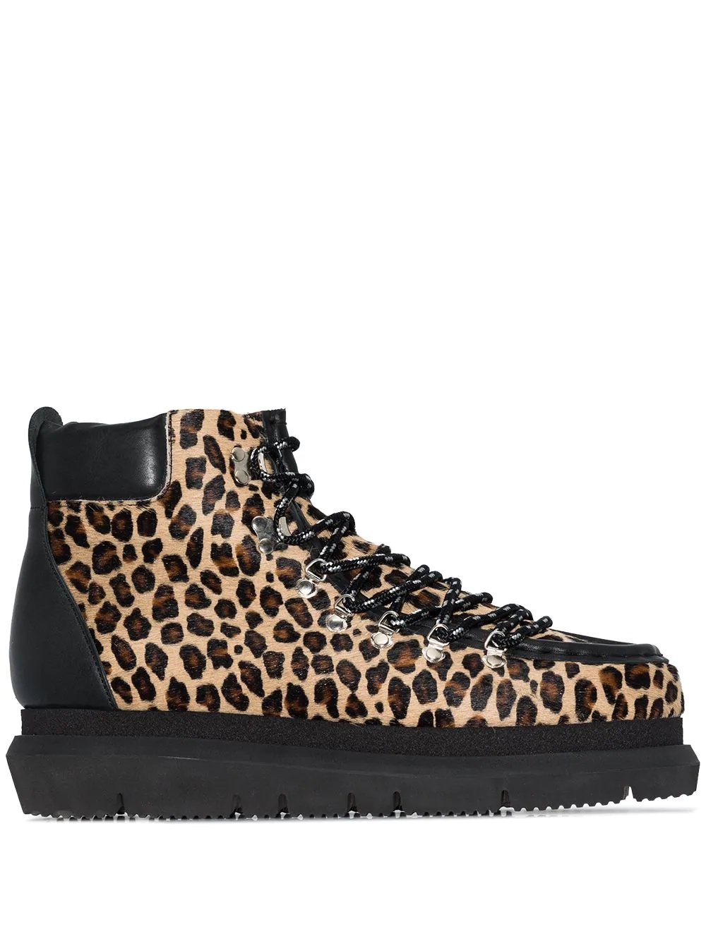 leopard-print hiking boots - 1