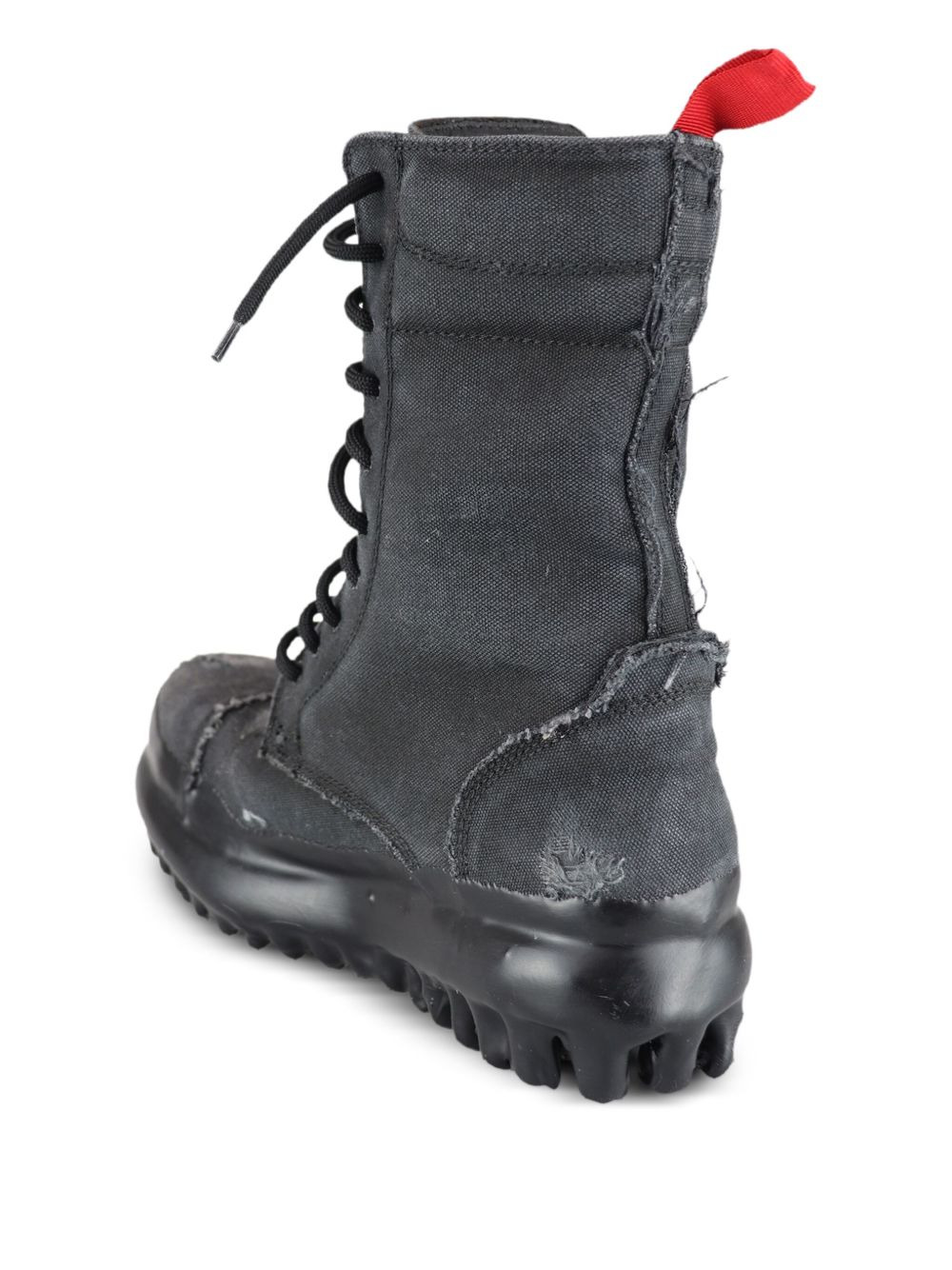 Miner lace-up frayed boots - 3