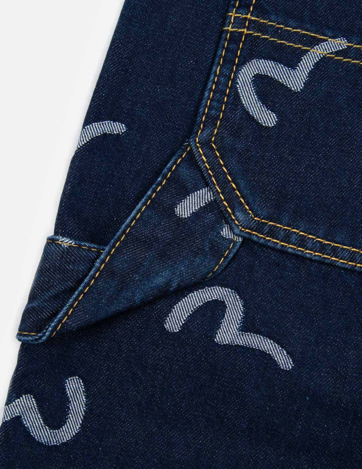 ALLOVER SEAGULL JACQUARD DENIM SHORTS - 13