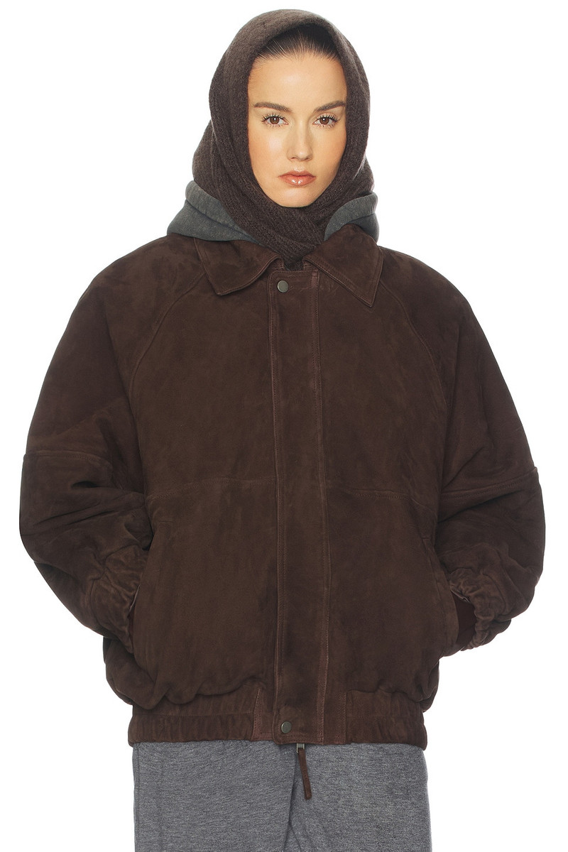 HELSA The Oversized Suede Bomber outlook