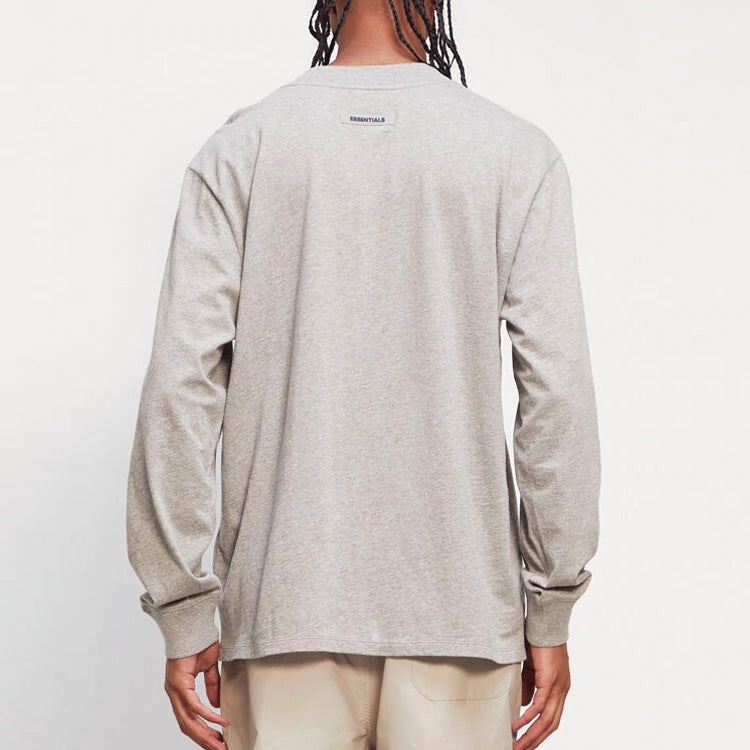 Fear of God Essentials FW20 Long Sleeve Logo Tee 'Heather Oatmeal' 0125250500230260 - 4
