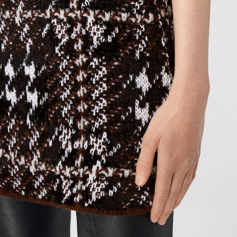 Houndstooth Wool Blend Jacquard Mini Skirt 3