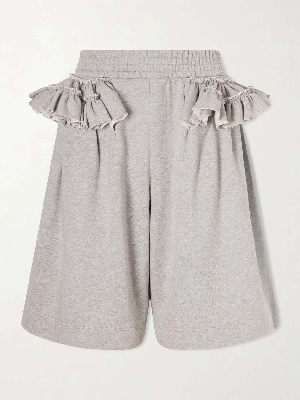 Ruffled Cotton-jersey Shorts - 1