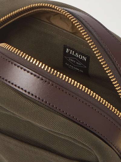 FILSON Leather-Trimmed Cotton-Canvas Wash Bag outlook