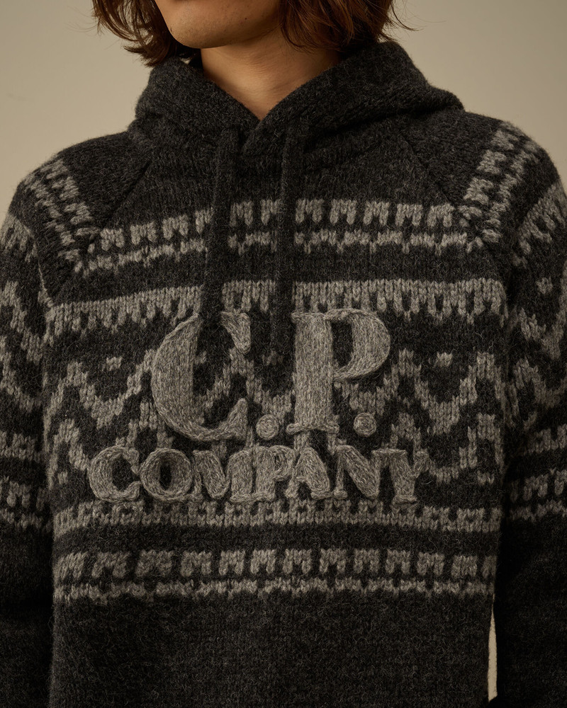 Jacquard Wool Hooded Sweater 5